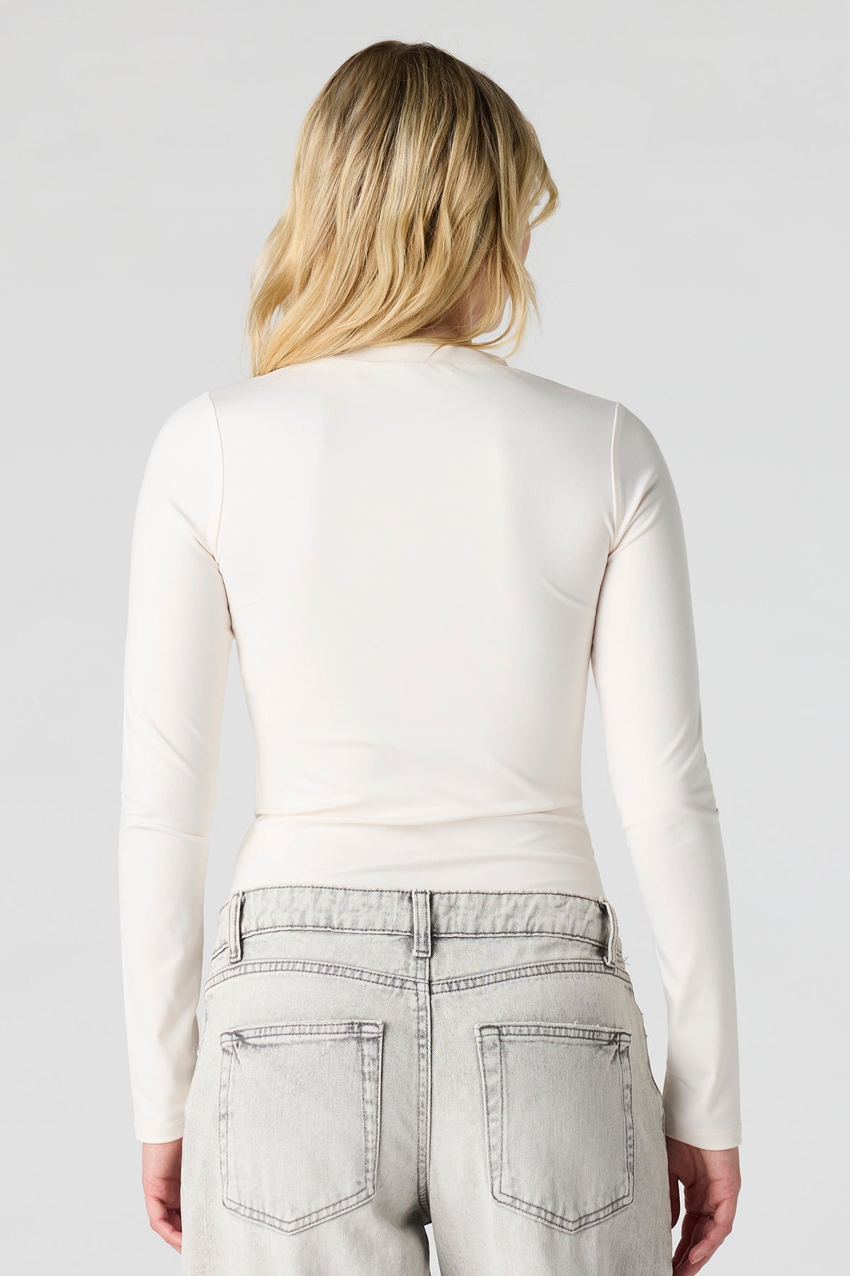 Alt View 2. Contour Long Sleeve Bodysuit - White