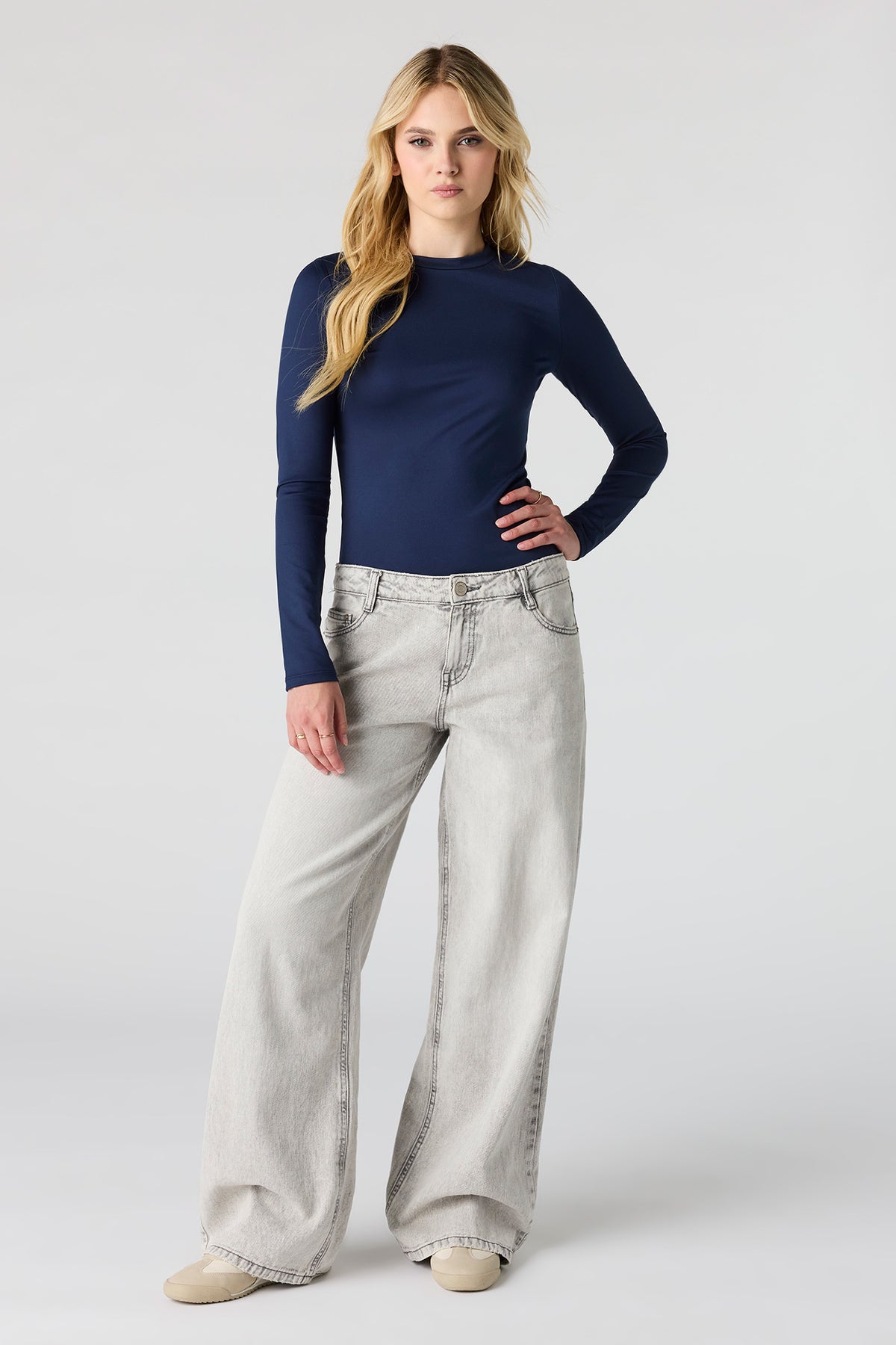 Alt View 3. Contour Long Sleeve Bodysuit - Navy