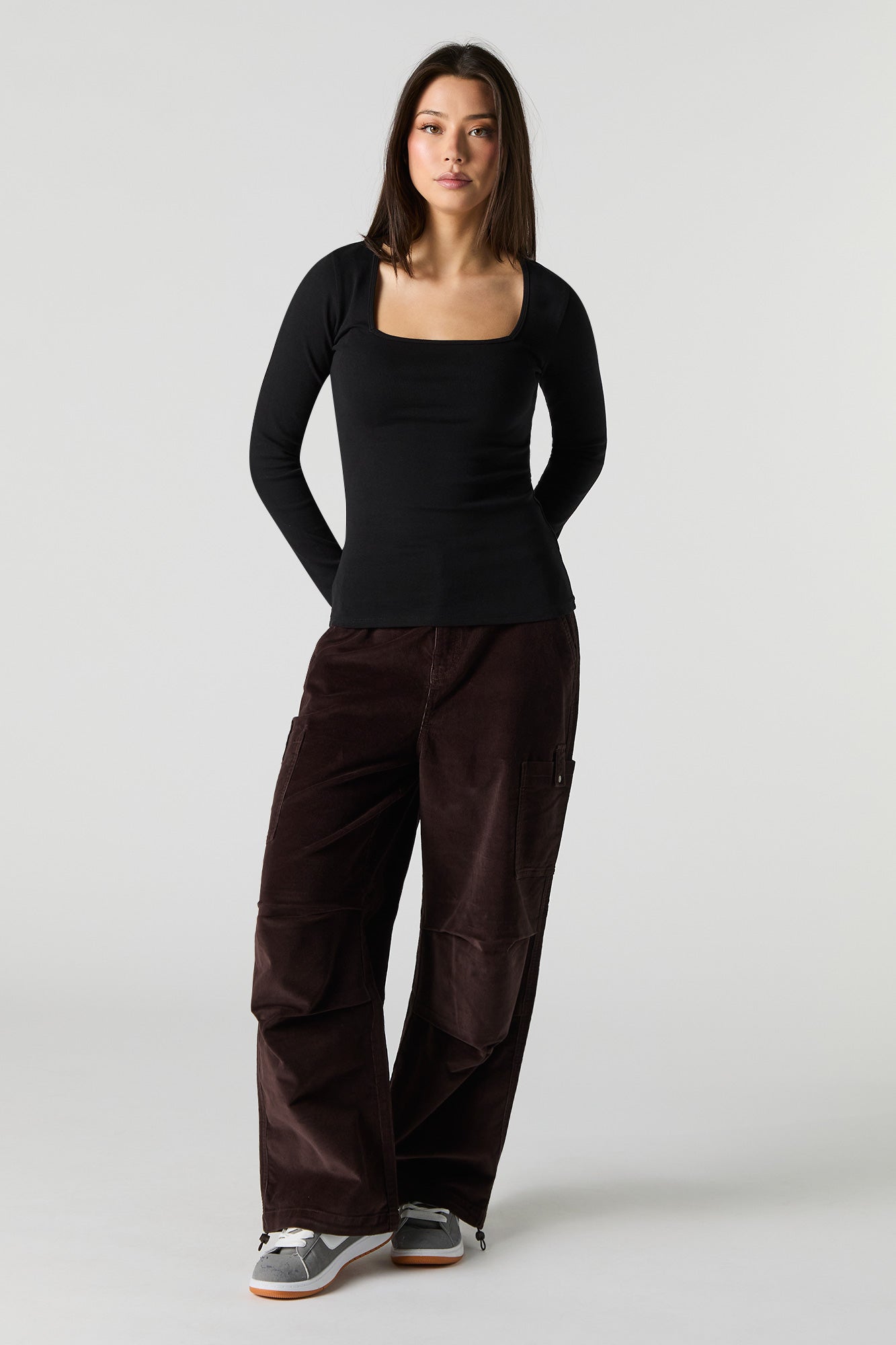 Square Neck Long Sleeve Top – Urban Planet