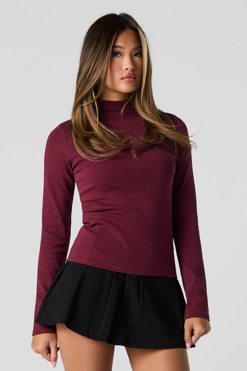 Mock Neck Long Sleeve Top