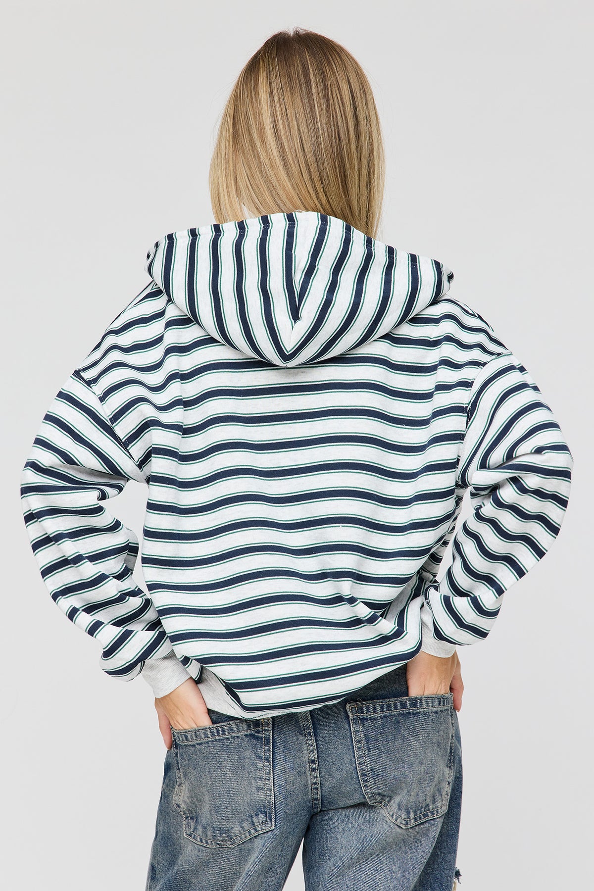 Alt View 2. Fleece Oversized Zip Hoodie - Heather Grey