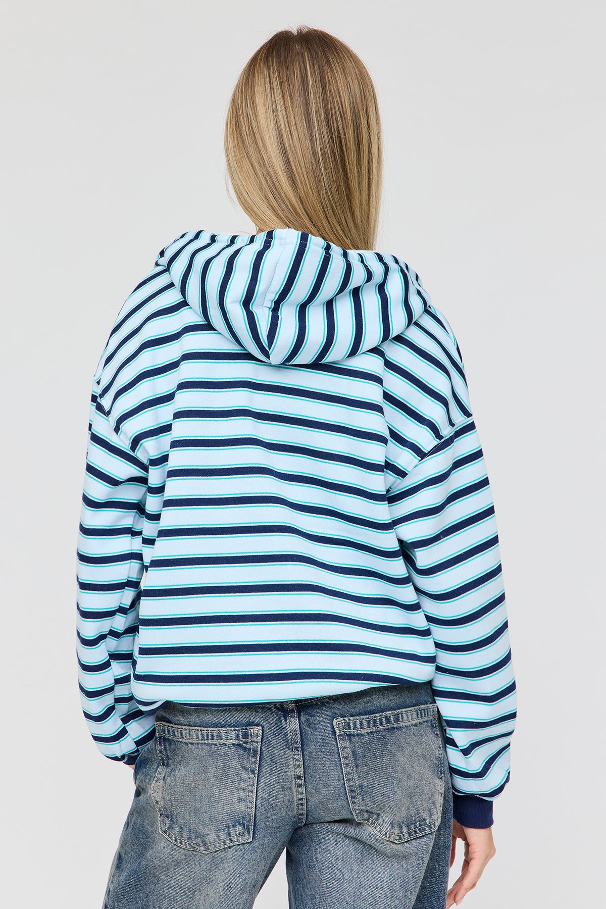 Alt View 2. Fleece Oversized Zip Hoodie - Navy