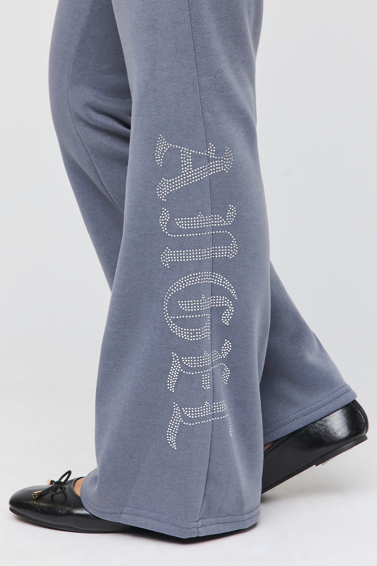 Alt View 4. Rhinestone Flare Sweatpant - Grey Blue