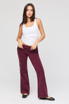 Pantalon d'entraînement à jambe évasée avec pierres du Rhin