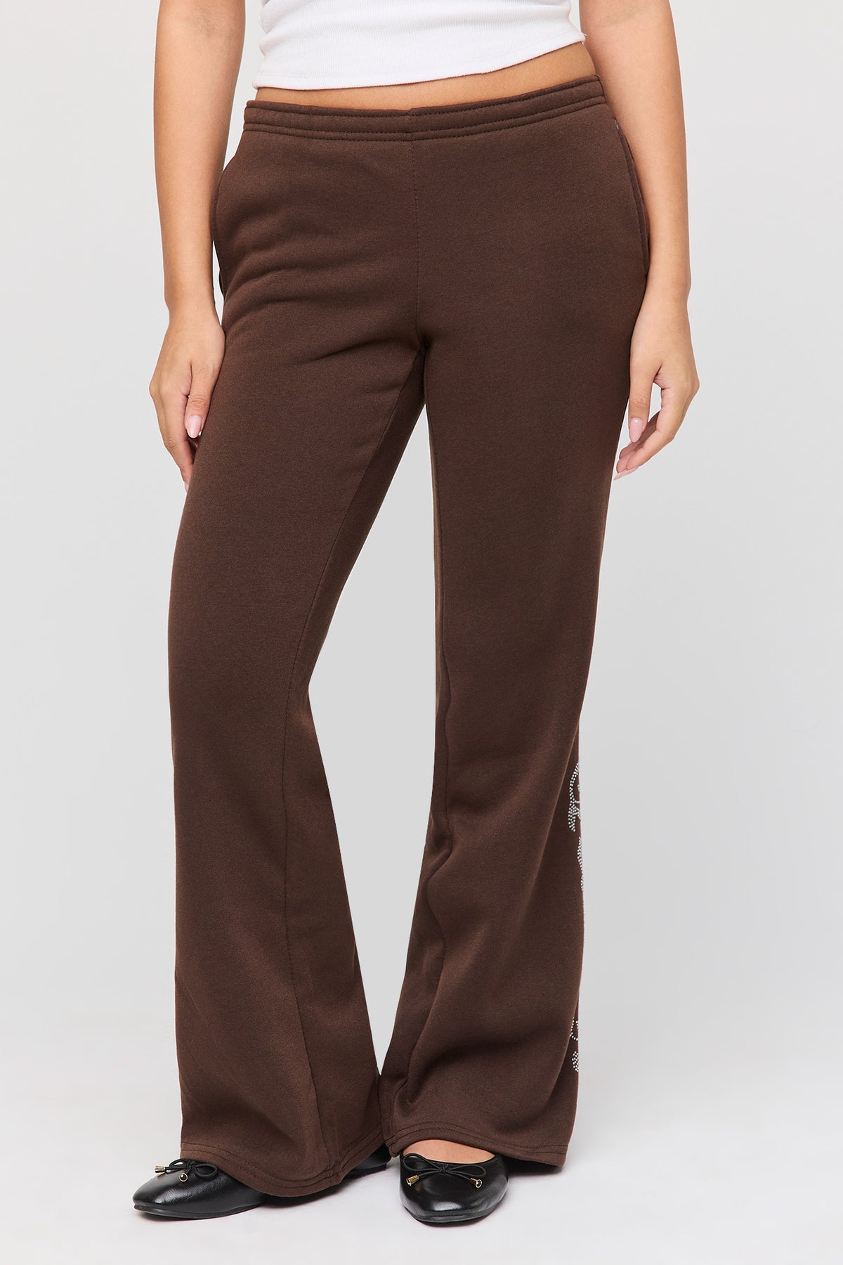 Alt View 2. Rhinestone Flare Sweatpant - Plum