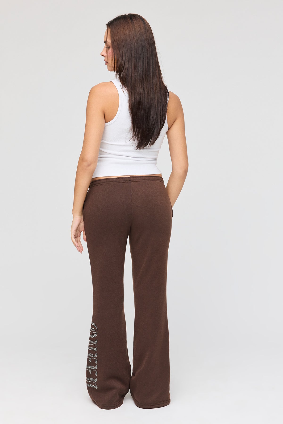 Alt View 3. Rhinestone Flare Sweatpant - Plum