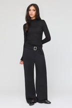Mid Rise Belted Trouser