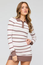 Robe-chandail polo rayée