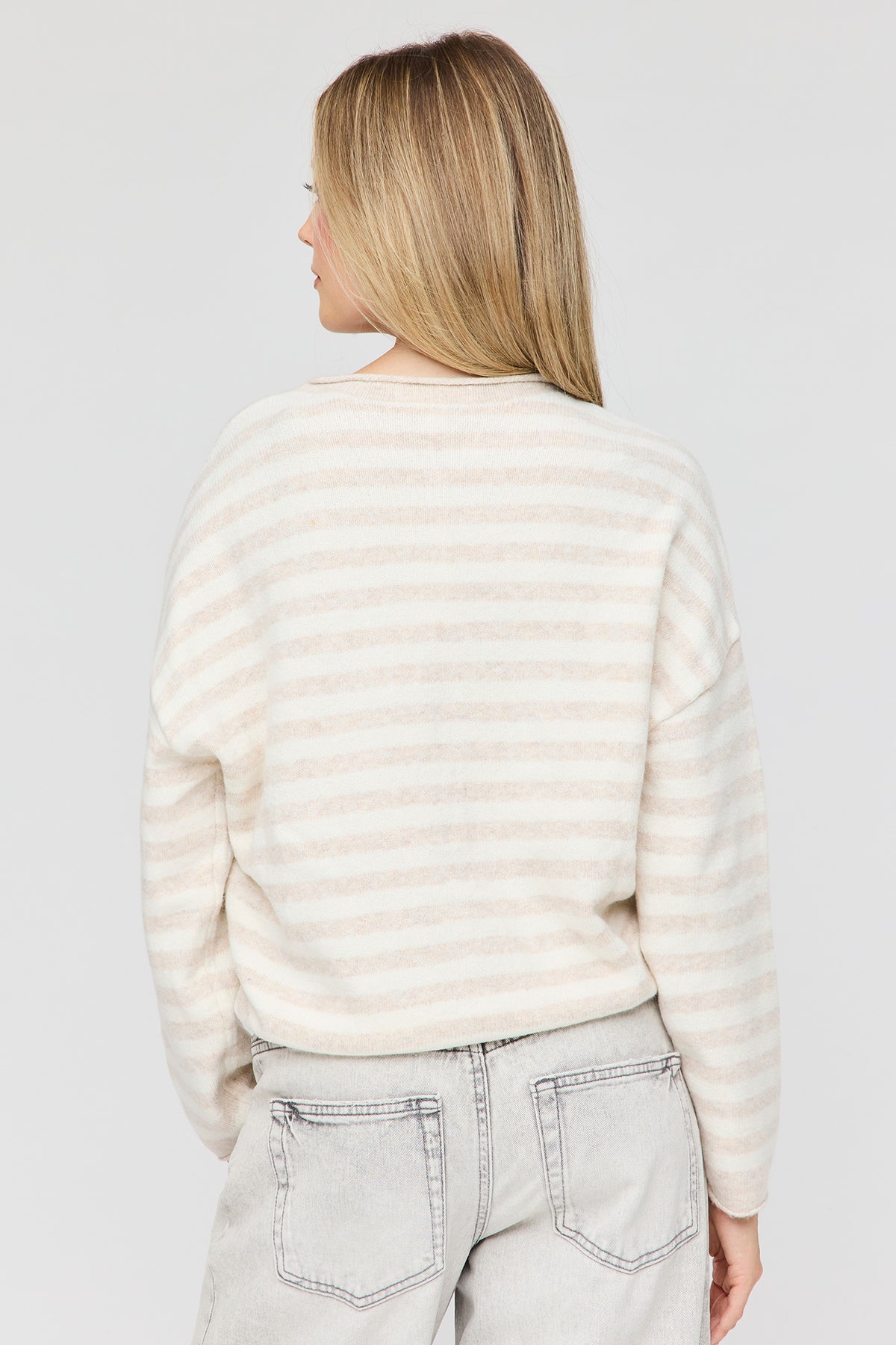 Alt View 2. Buttoned Cardigan - Oatmeal