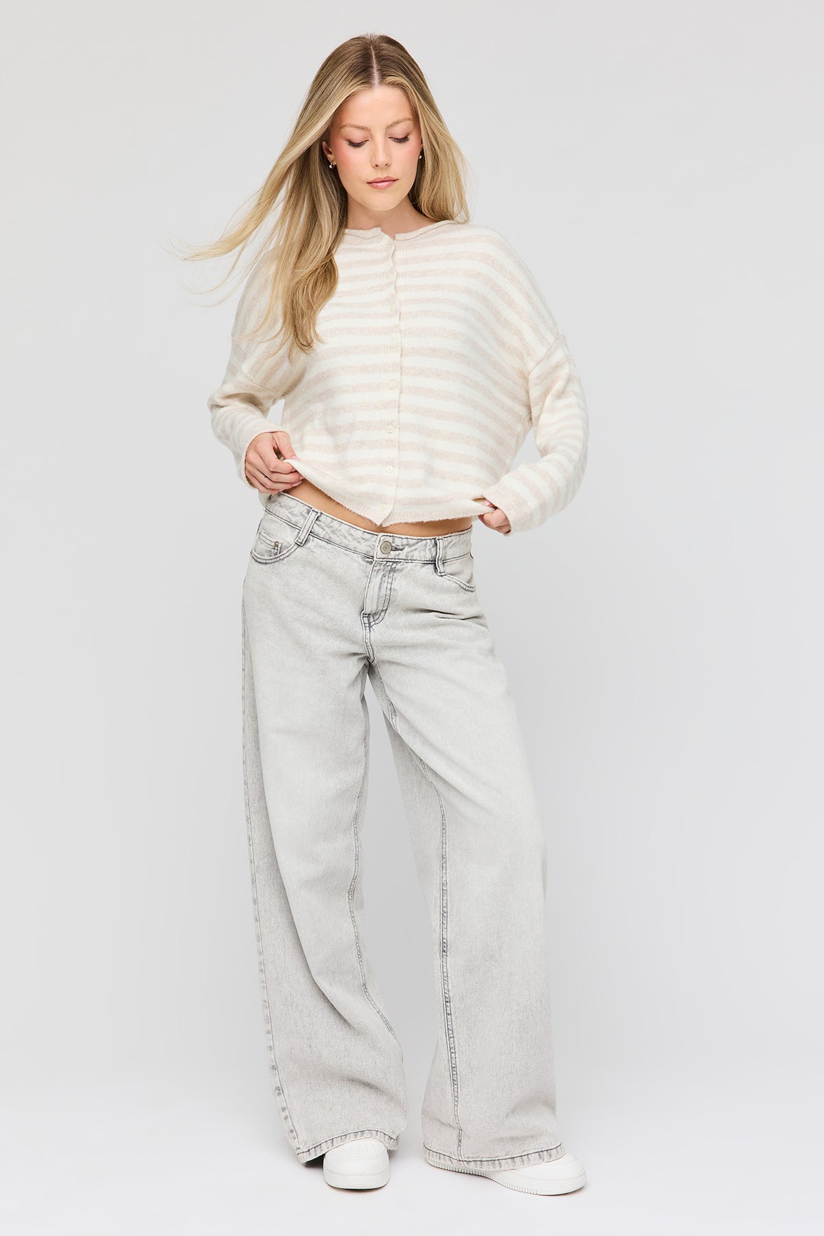 Alt View 3. Buttoned Cardigan - Oatmeal
