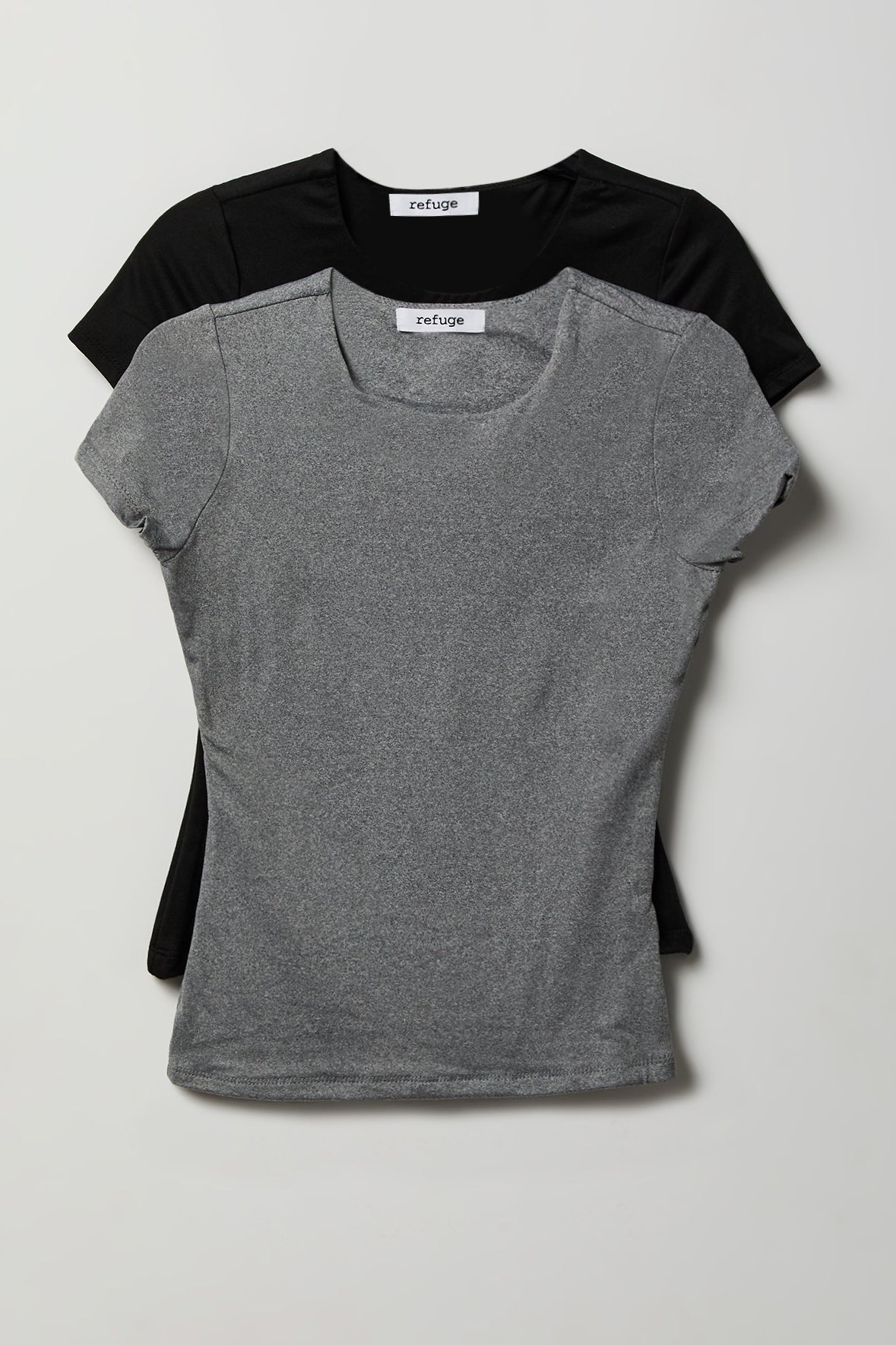 Double Lined Contour T-Shirt (2 Pack) - Heather Grey