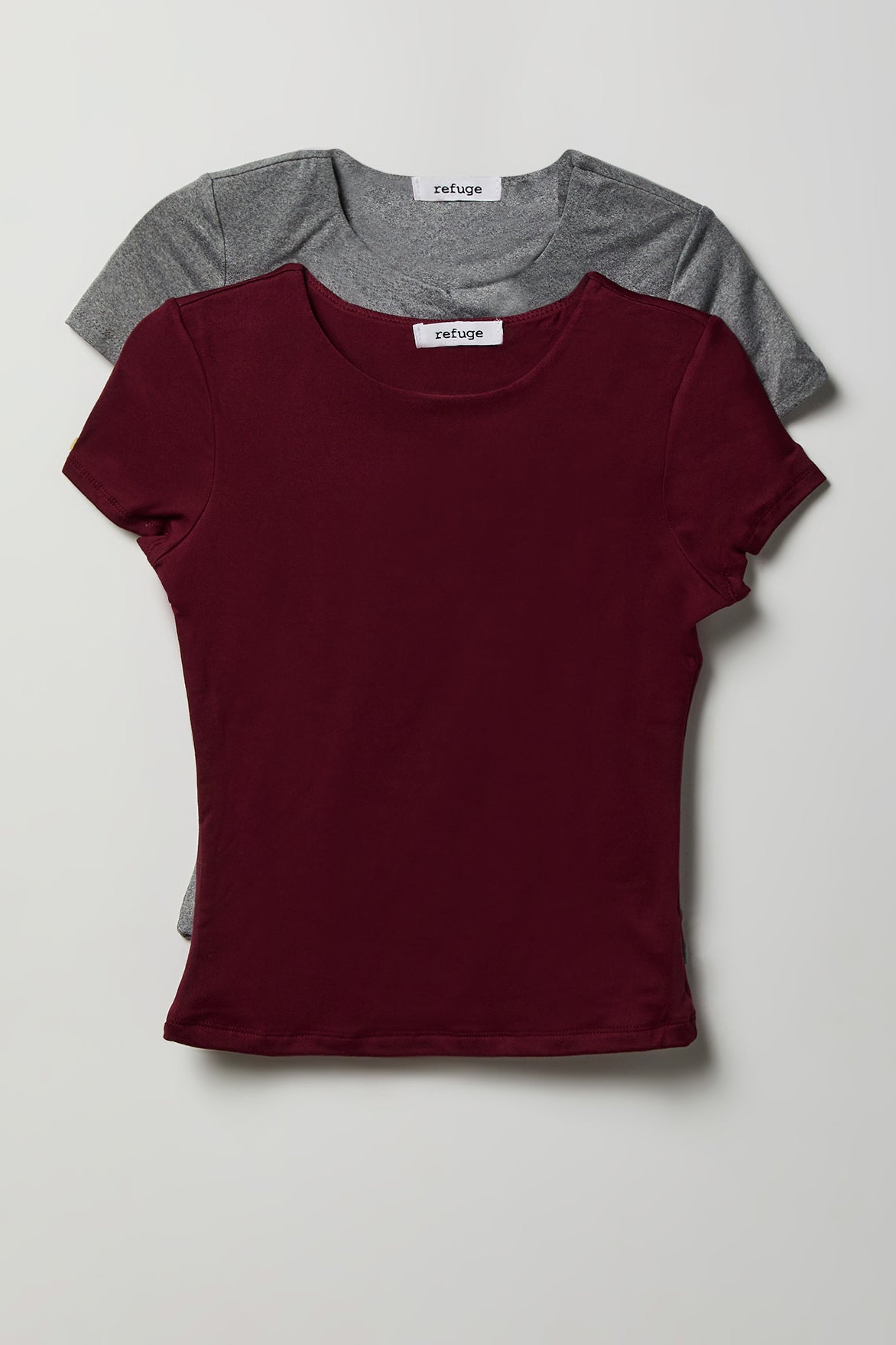 Double Lined Contour T-Shirt (2 Pack) - Burgundy