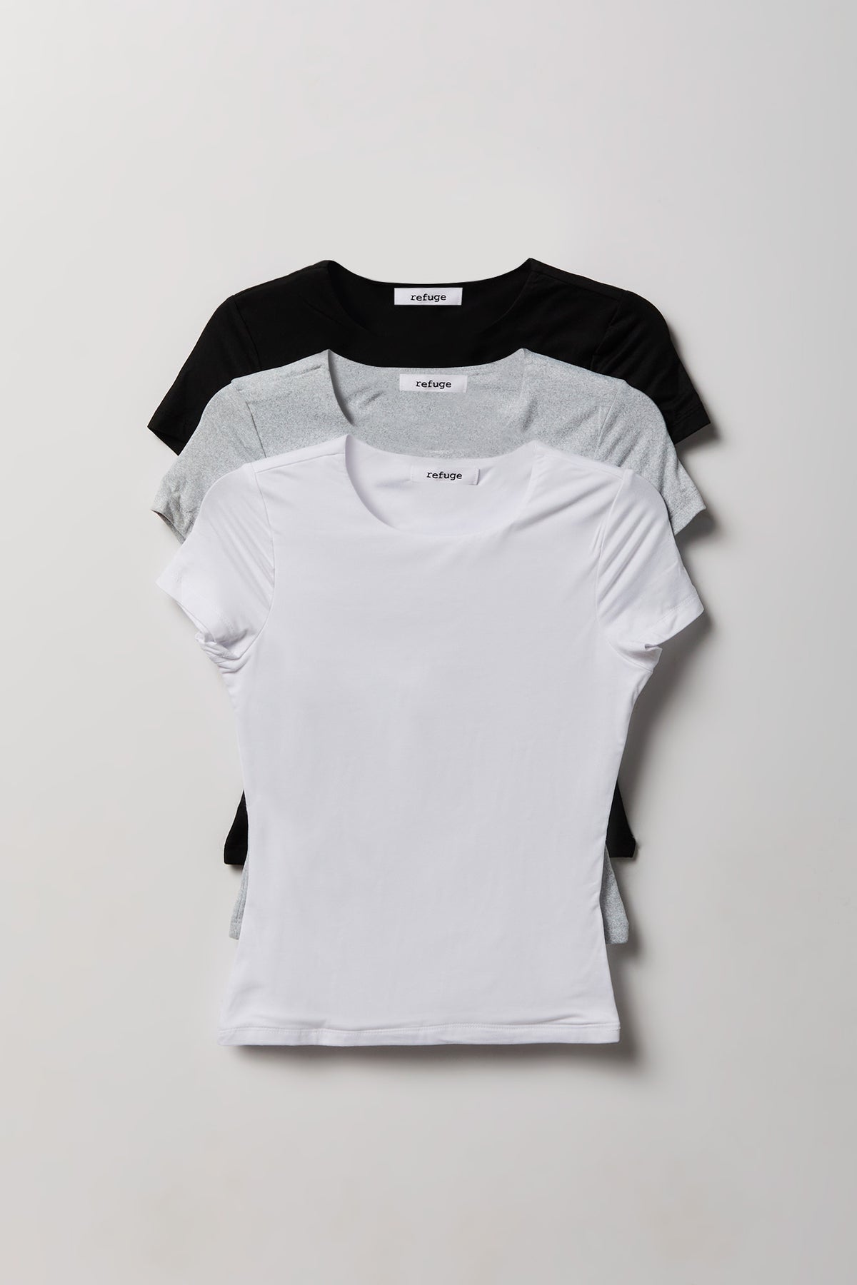 Double Layer Contour Short Sleeve Top (3 Pack) - Black