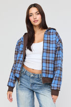 Reversible Plaid Zip Hoodie