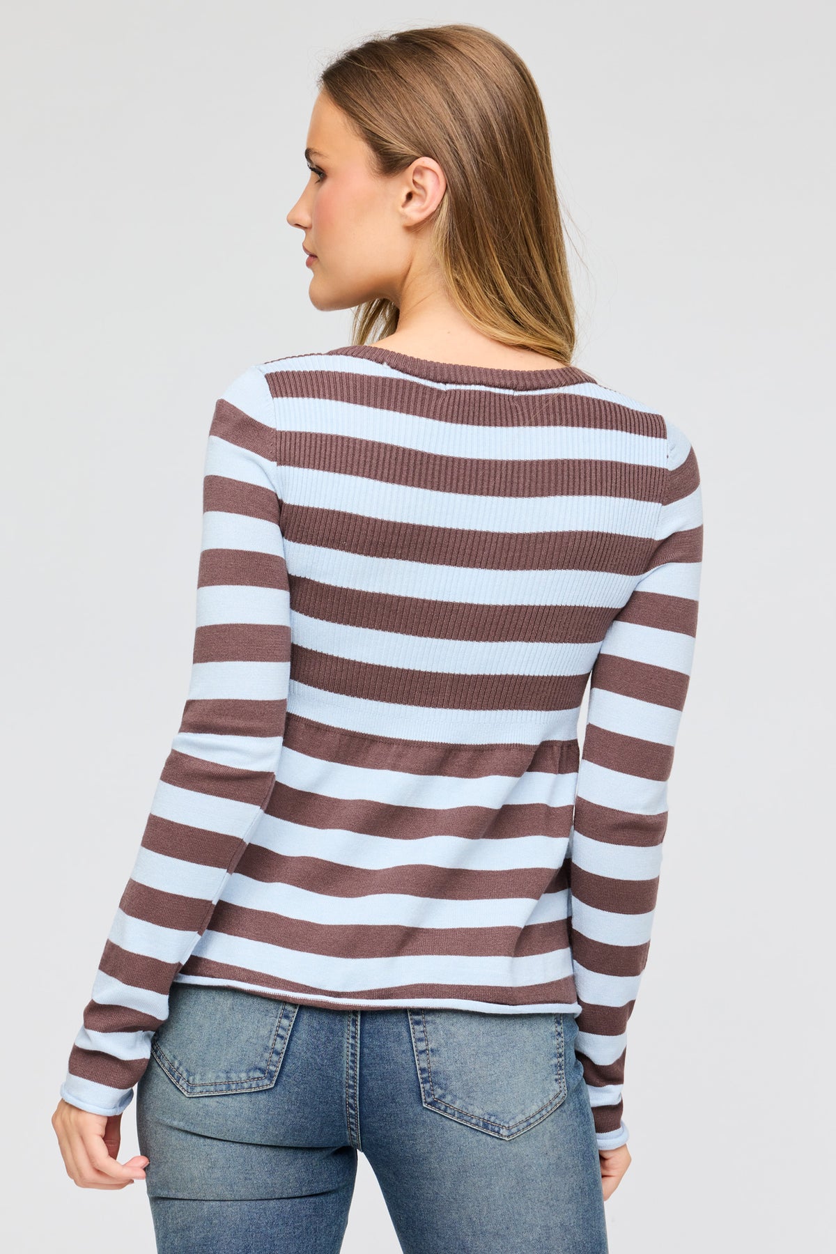 Alt View 2. Babydoll Sweater - Brown