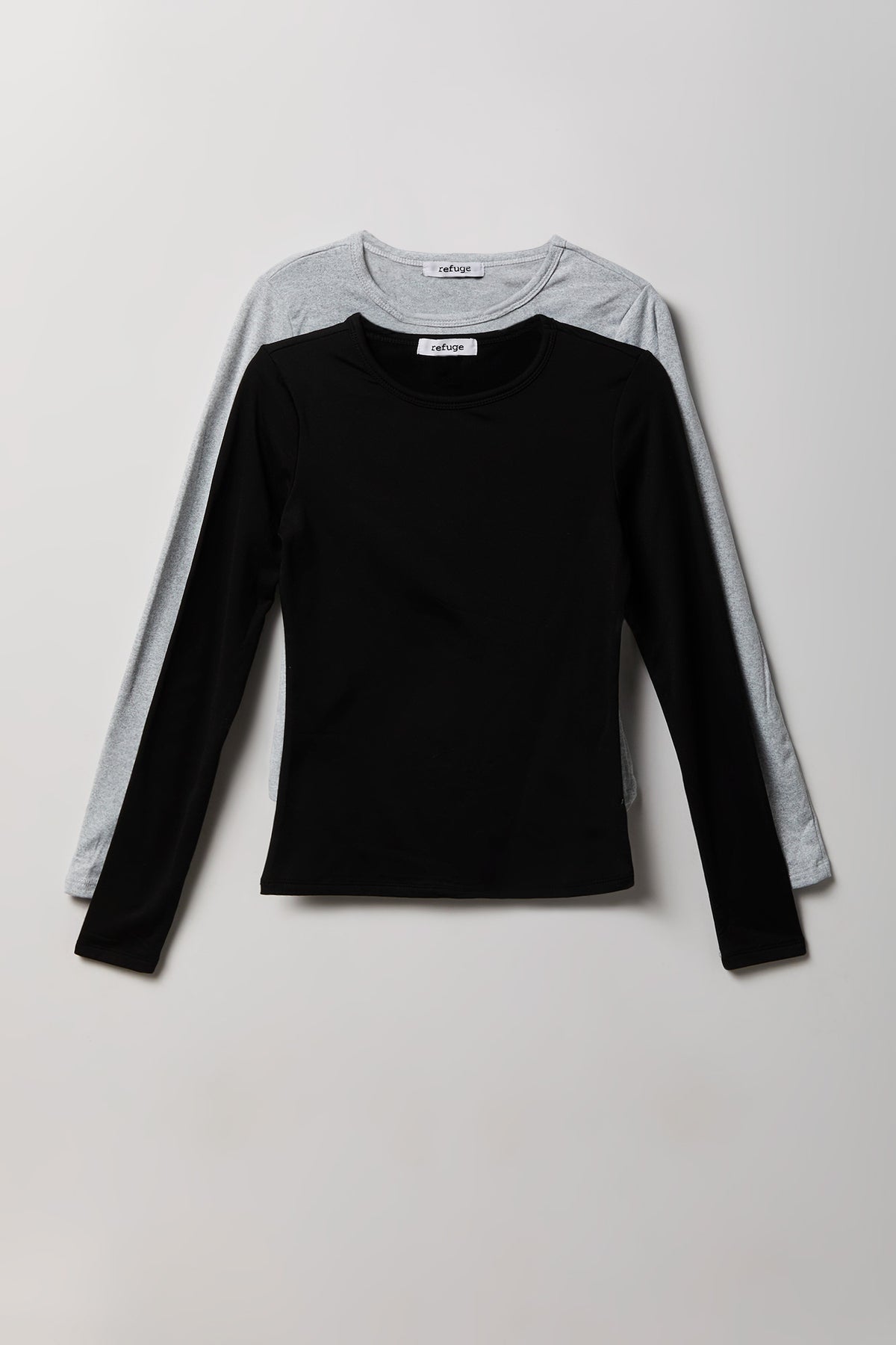 Long Sleeve Top (2 Pack) - Heather Grey