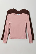 Double Lined Contour Long Sleeve Top (2 Pack)