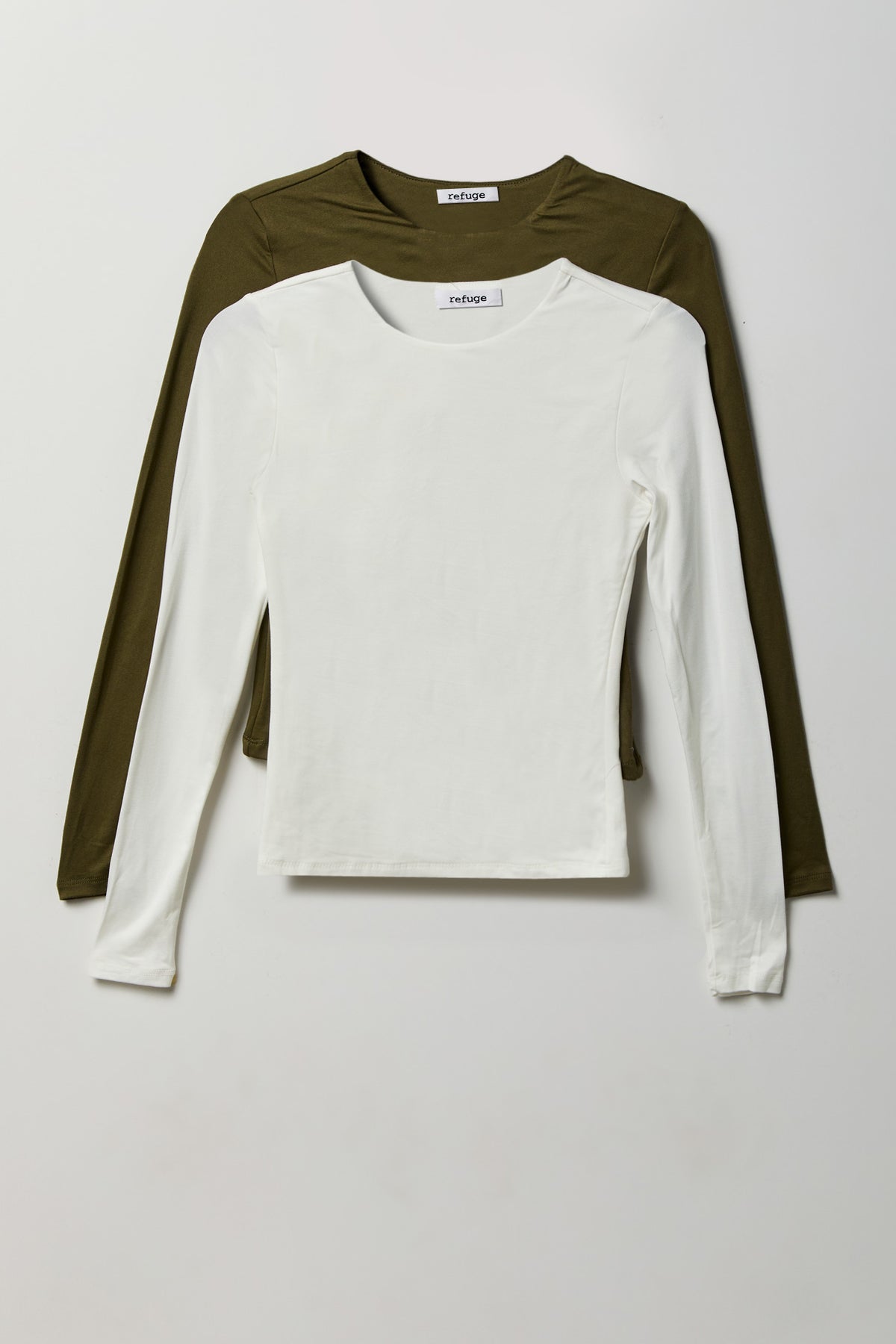 Double Lined Contour Long Sleeve Top (2 Pack) - Dark Green