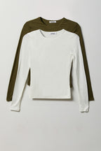 Double Lined Contour Long Sleeve Top (2 Pack)