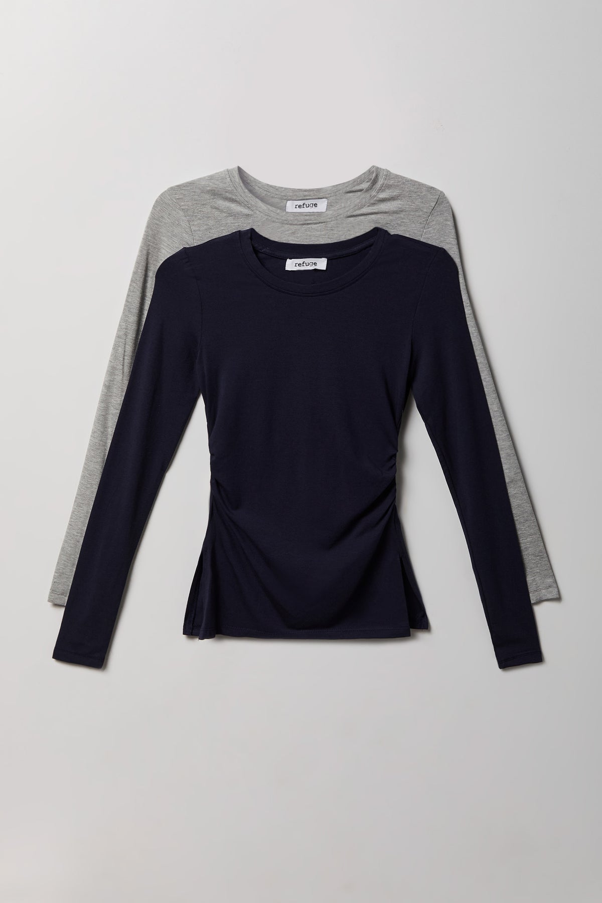 Haut ruché à manches longues avec fente (Lot de 2)
