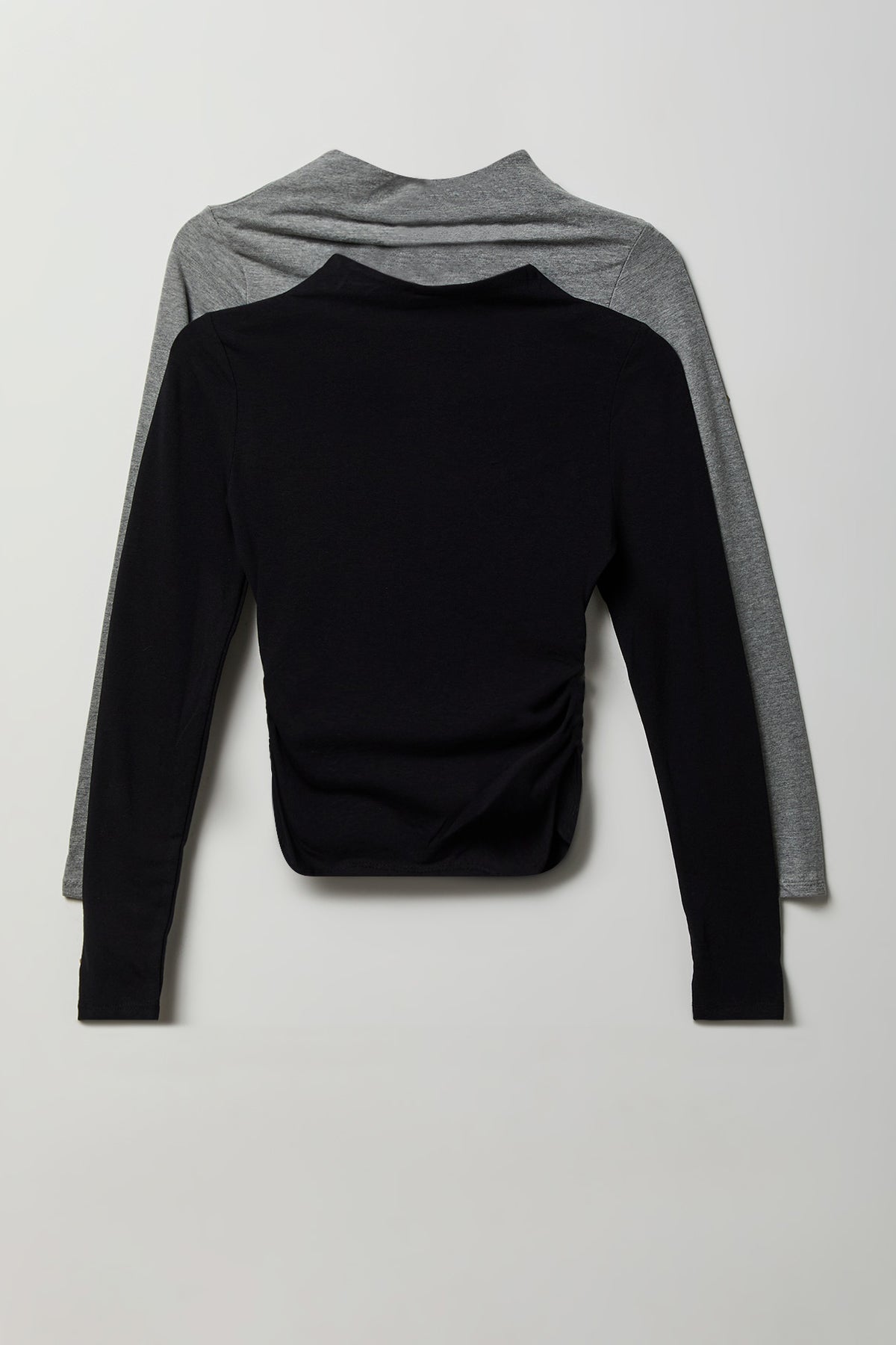 Mock Neck Long Sleeve Top (3 Pack) - Dark Grey