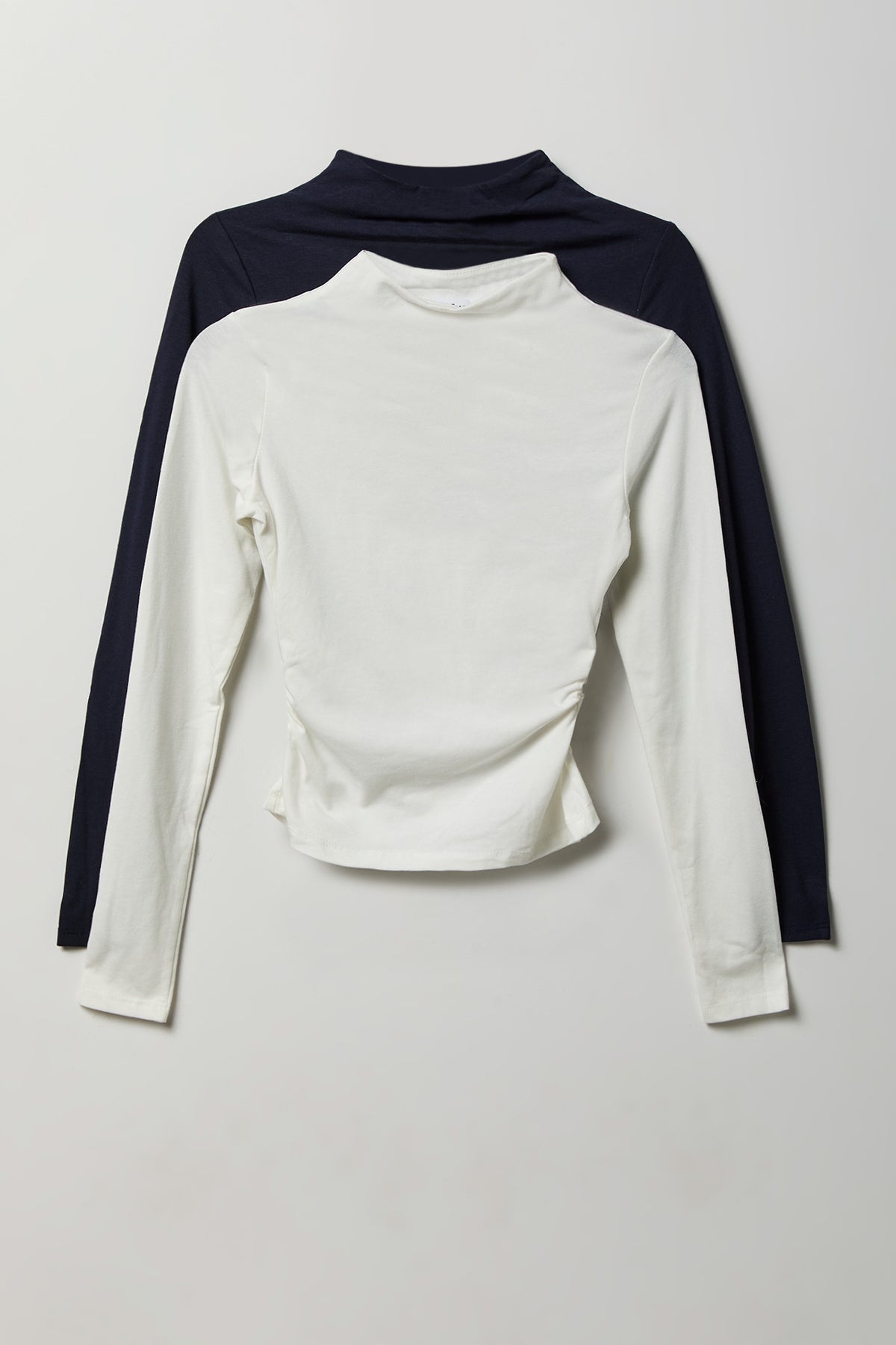 Mock Neck Long Sleeve Top (3 Pack) - Navy