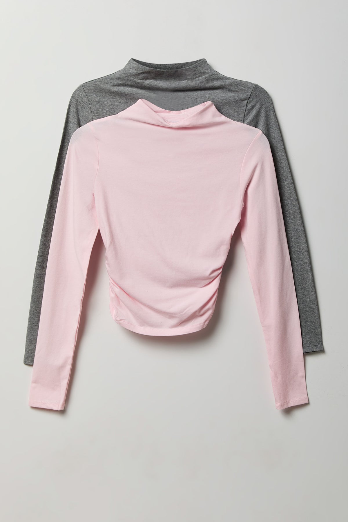 Mock Neck Long Sleeve Top (3 Pack) - Pink