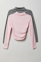 Mock Neck Long Sleeve Top (3 Pack)