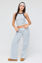 Striped Tank & Wide Leg Sweatpant Set