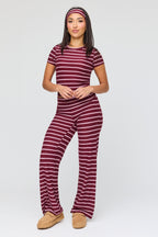Striped Tee & Pant & Headband Set