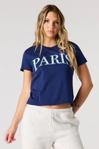 T-shirt carré avec motif brodé en sergé