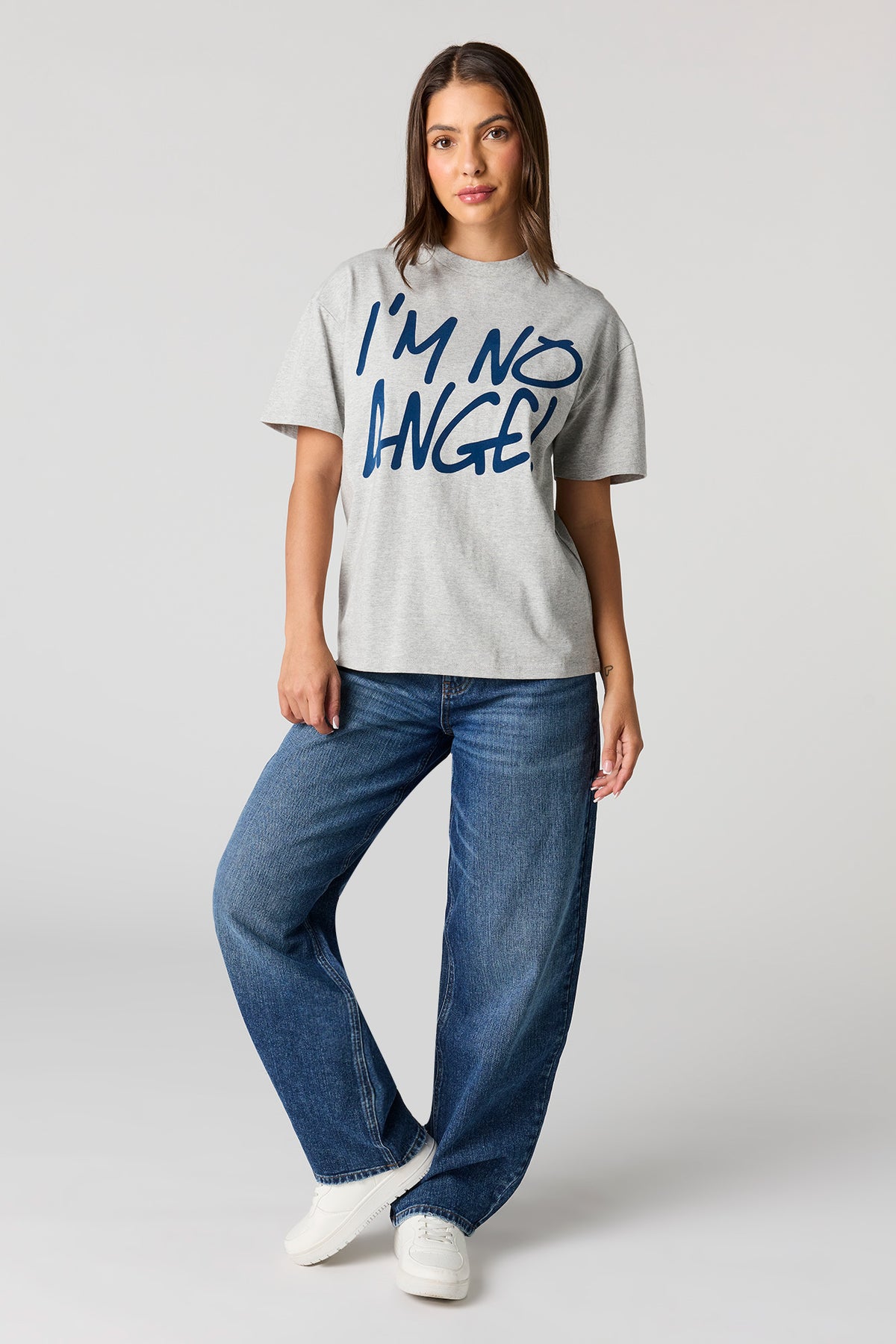 Vue alternative 3. T-shirt de coupe garçonne à imprimé No Angel