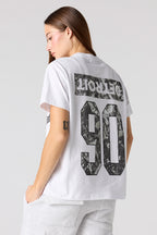 T-shirt à imprimé Detroit en relief avec motif camouflage