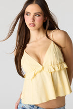 Débardeur de style nuisette en mélange de lin