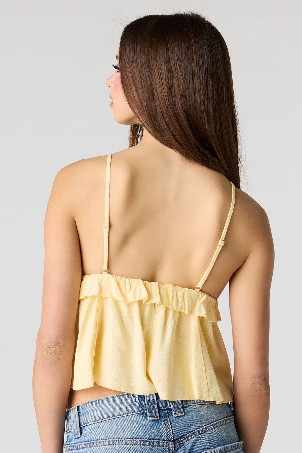 Vue alternative 2. Débardeur de style nuisette en mélange de lin