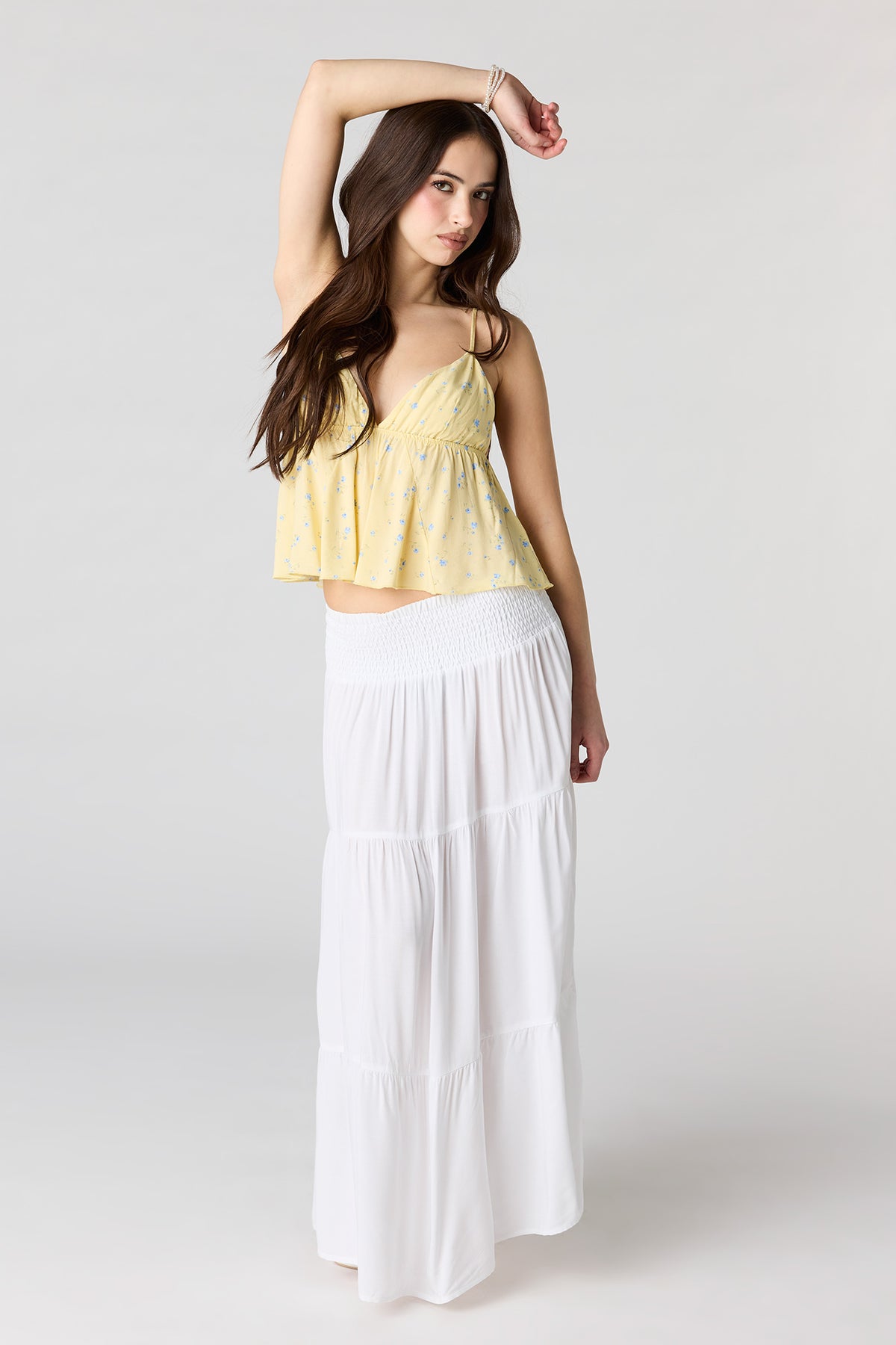 Alt View 3. Printed Baby Doll Top - Yellow