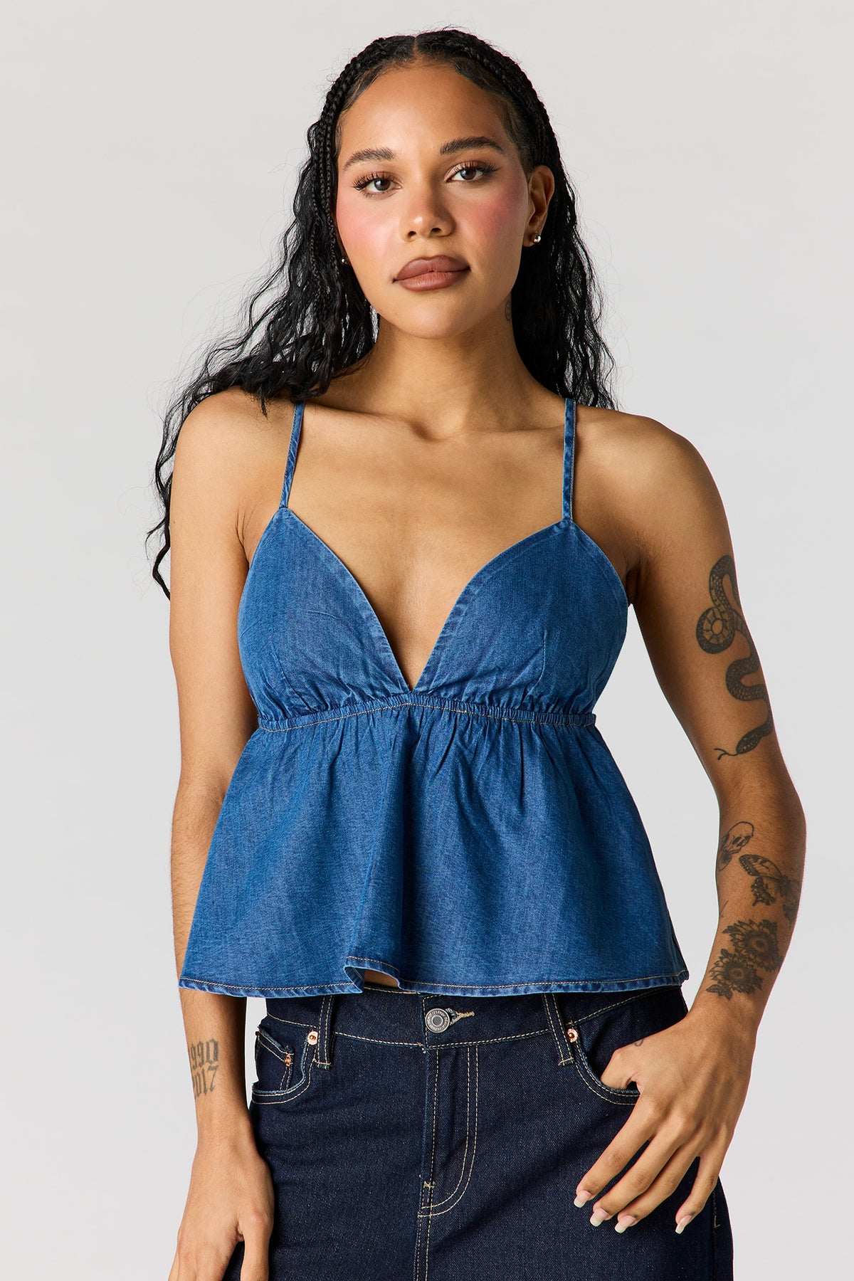 Babydoll Top - Medium Blue