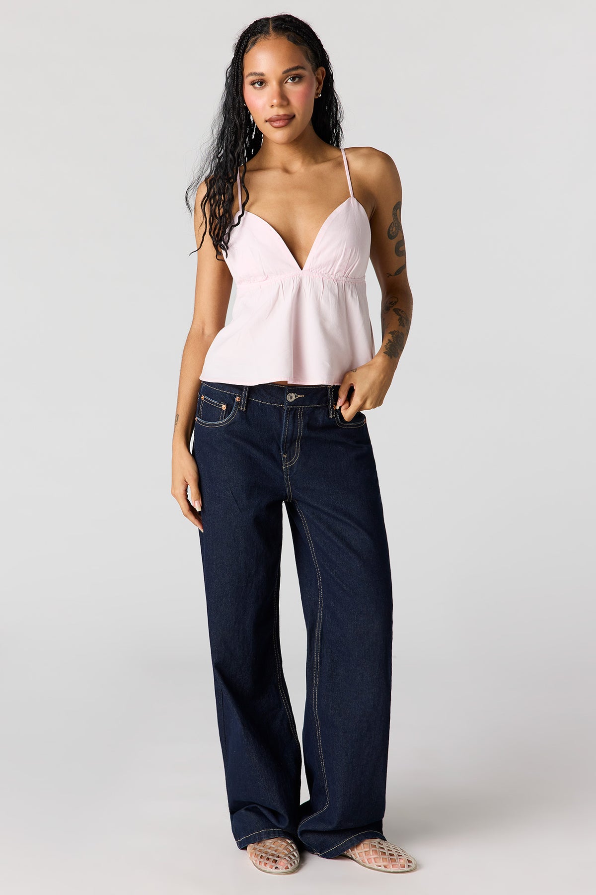 Alt View 3. Babydoll Top - Light Pink