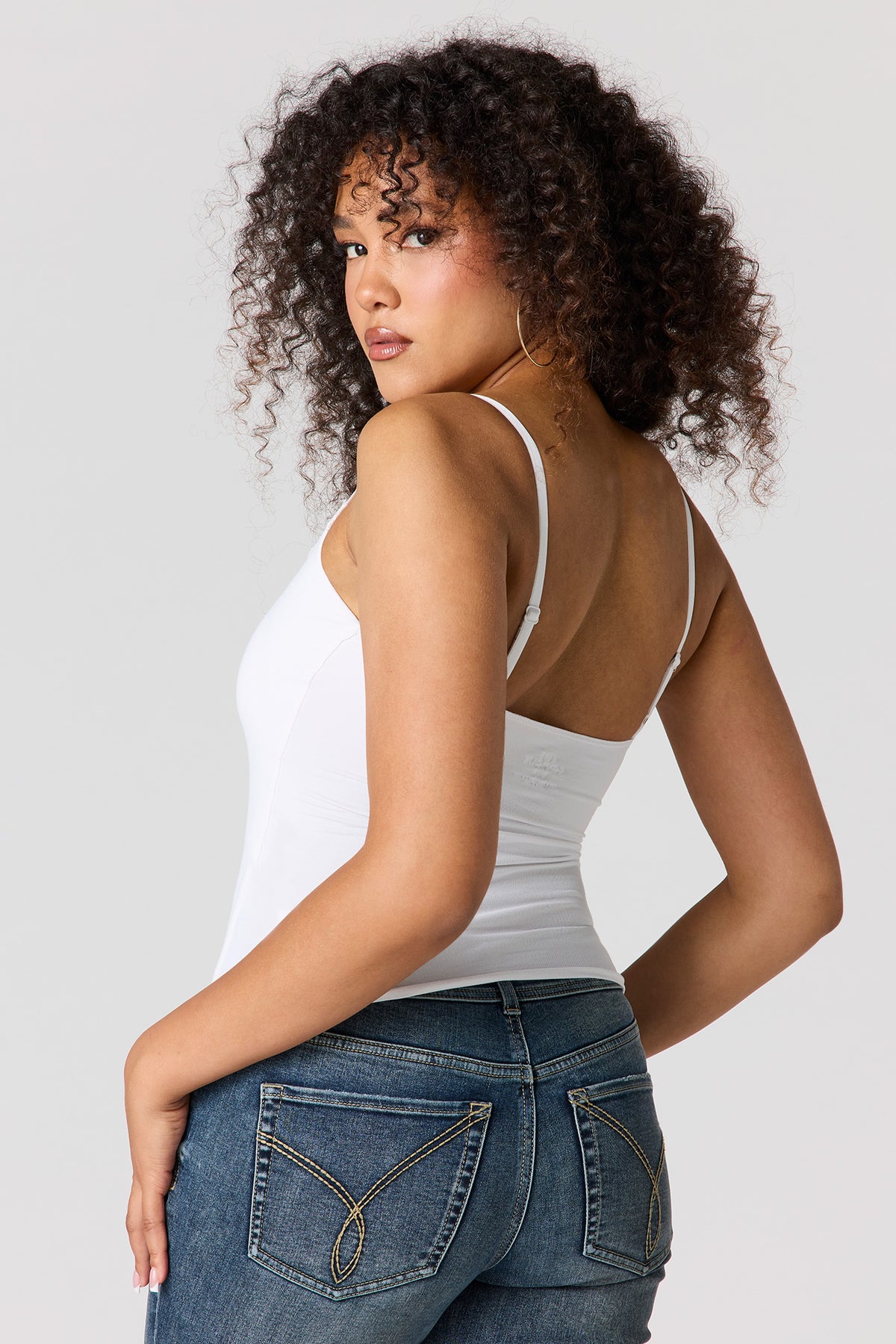 Alt View 8. Braless Contour Lace Trim Scoop Neck Tank - Brown
