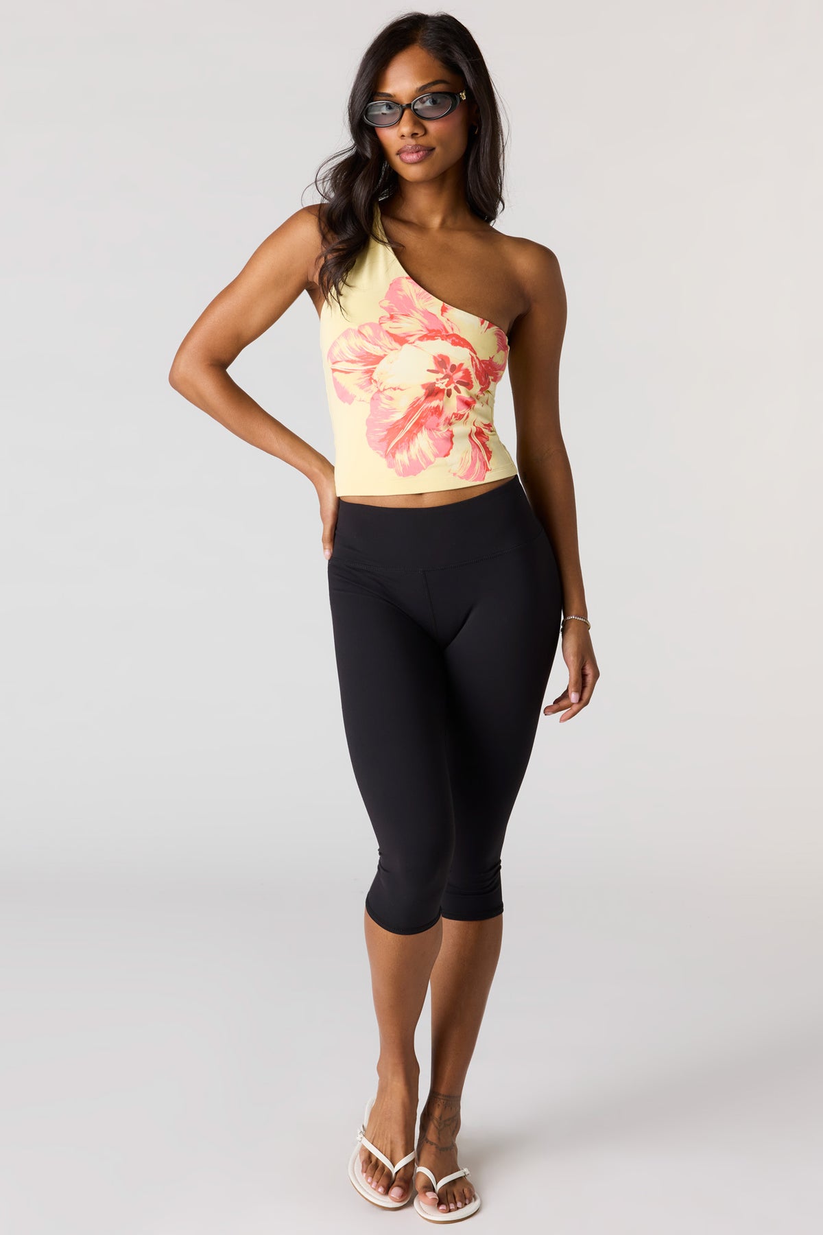 Alt View 3. One Shoulder Tank - Yellow