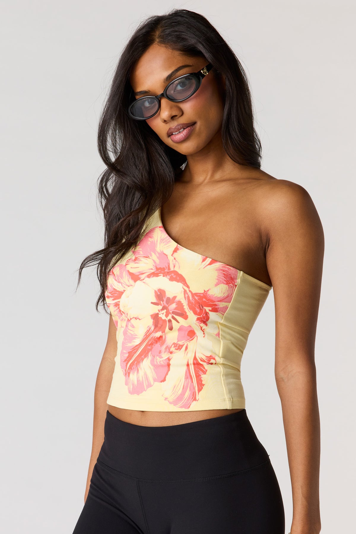 One Shoulder Tank - Yellow