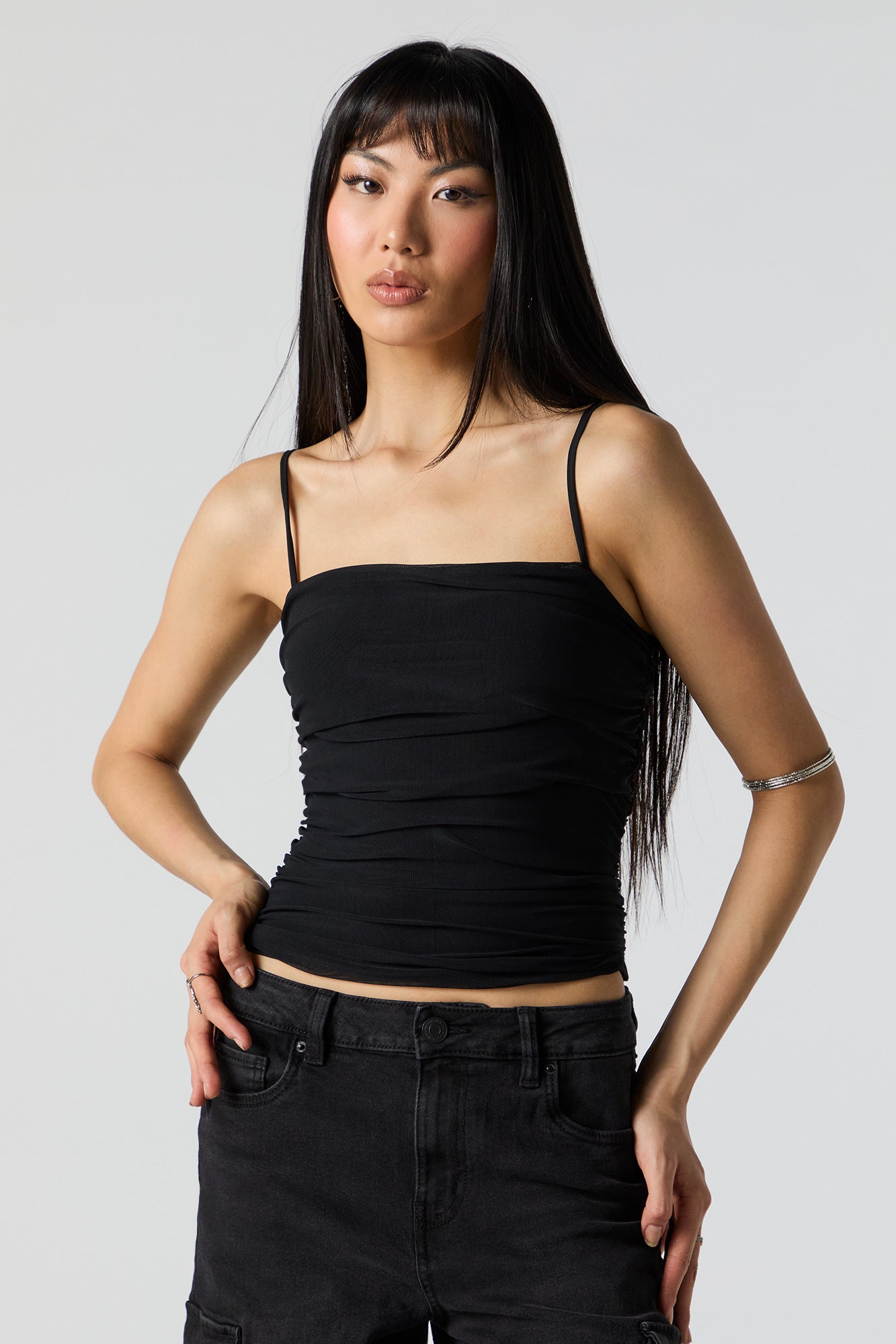 Mesh Ruched Tank