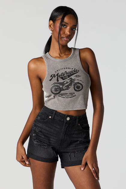 Motorcycle Club Graphic Washed Tank