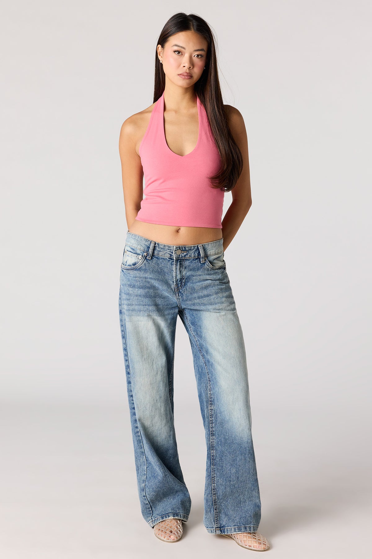 Alt View 3. Soft Contour Halter Top - Pink