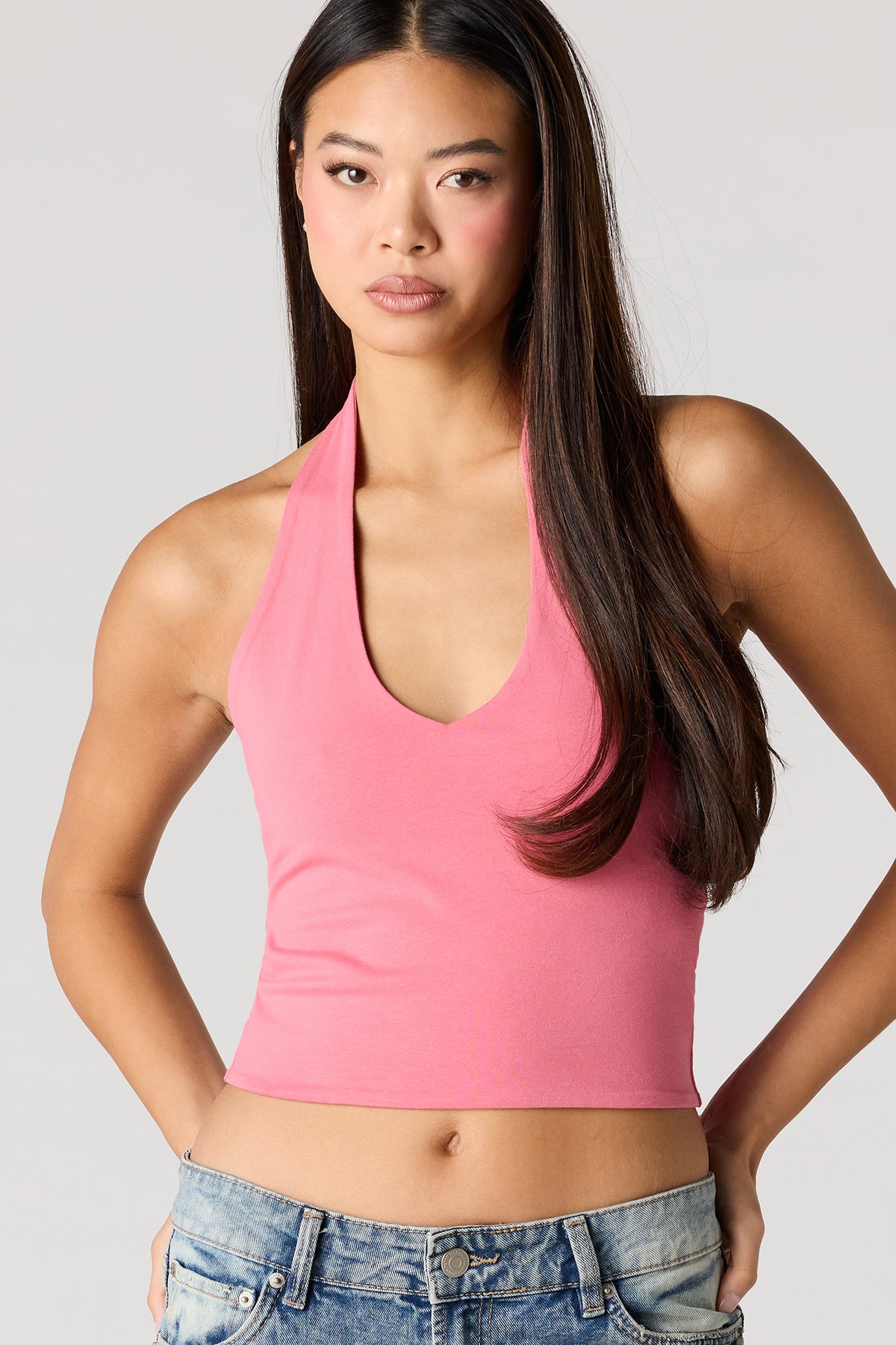 Soft Contour Halter Top - Pink