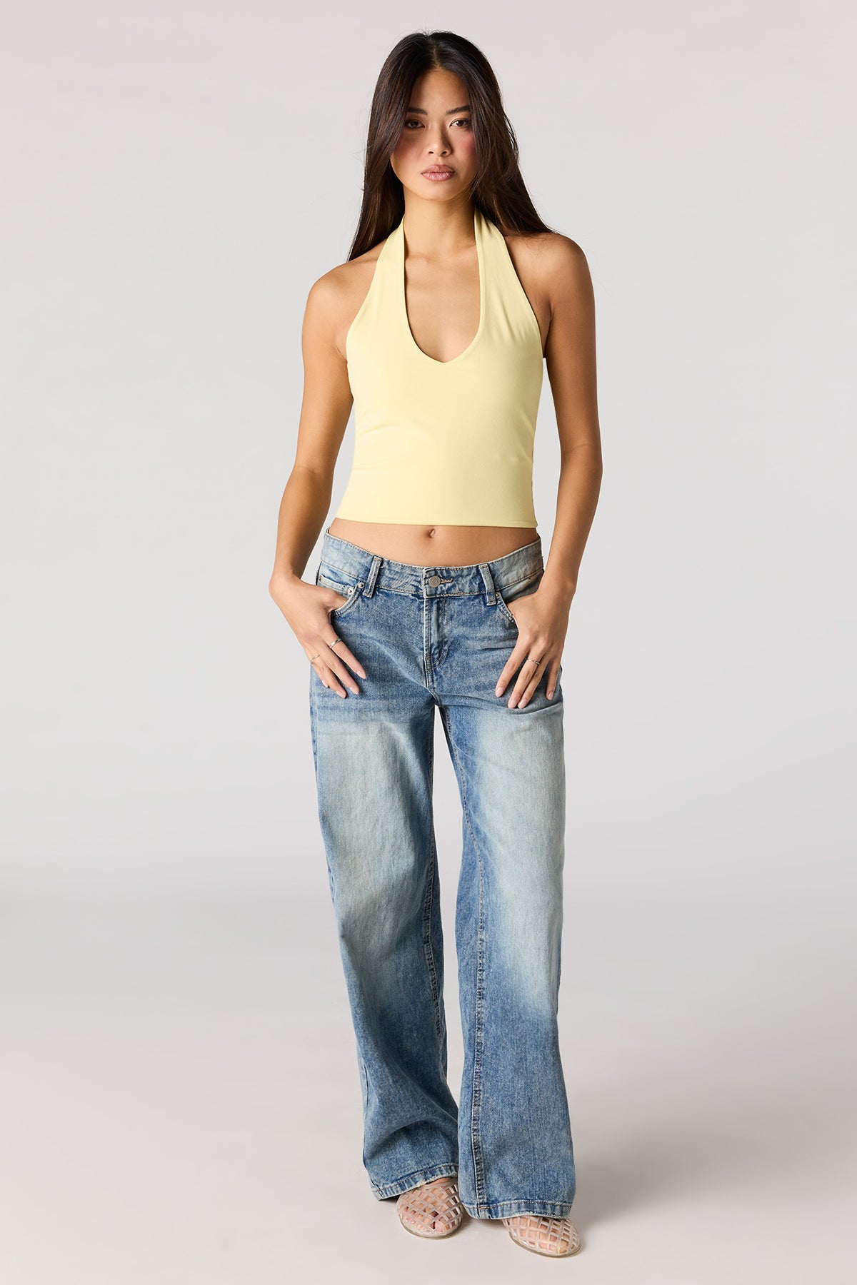 Alt View 3. Soft Contour Halter Top - Yellow