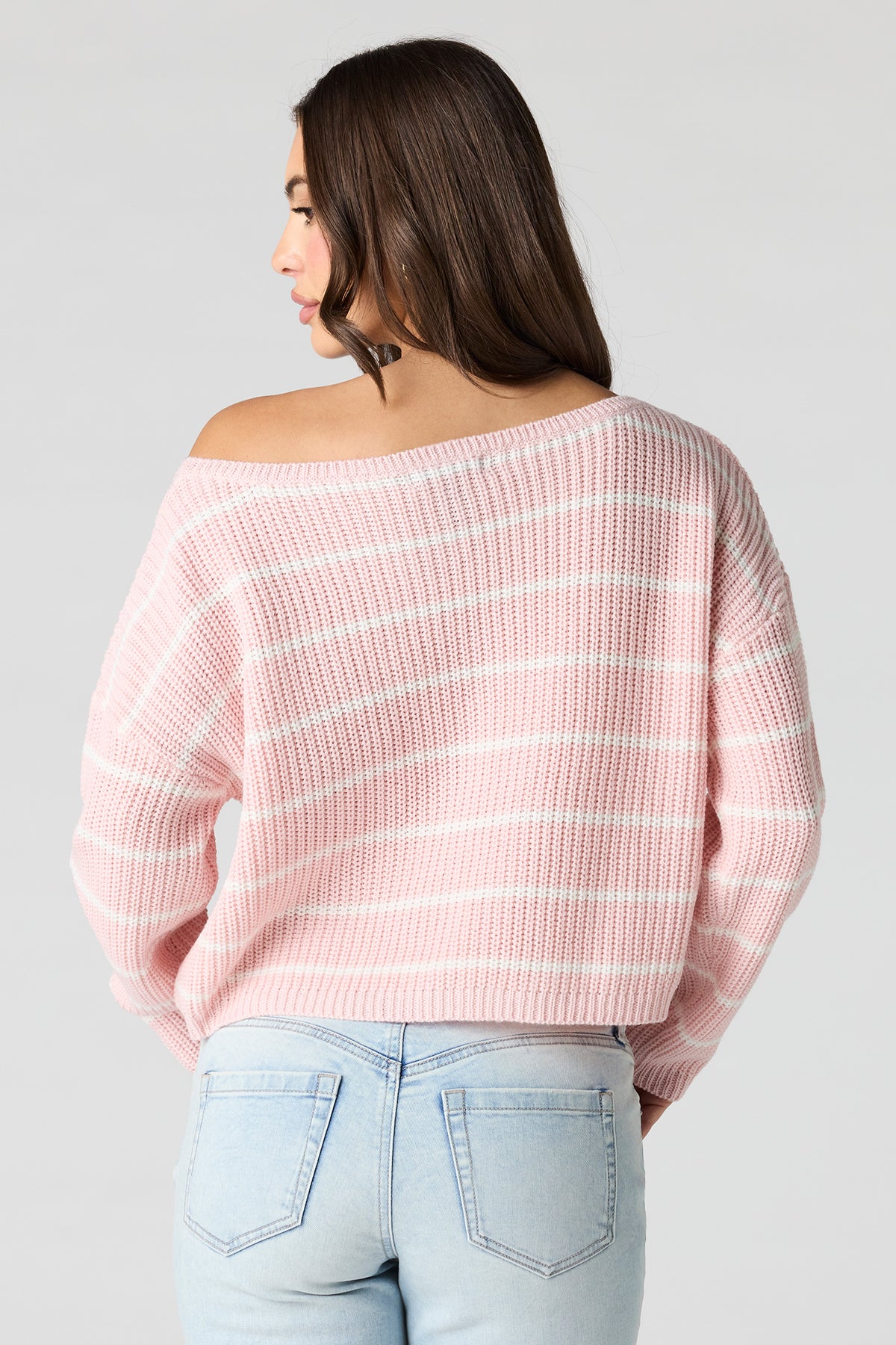Alt View 14. Striped Boat Neck Sweater - Yellow