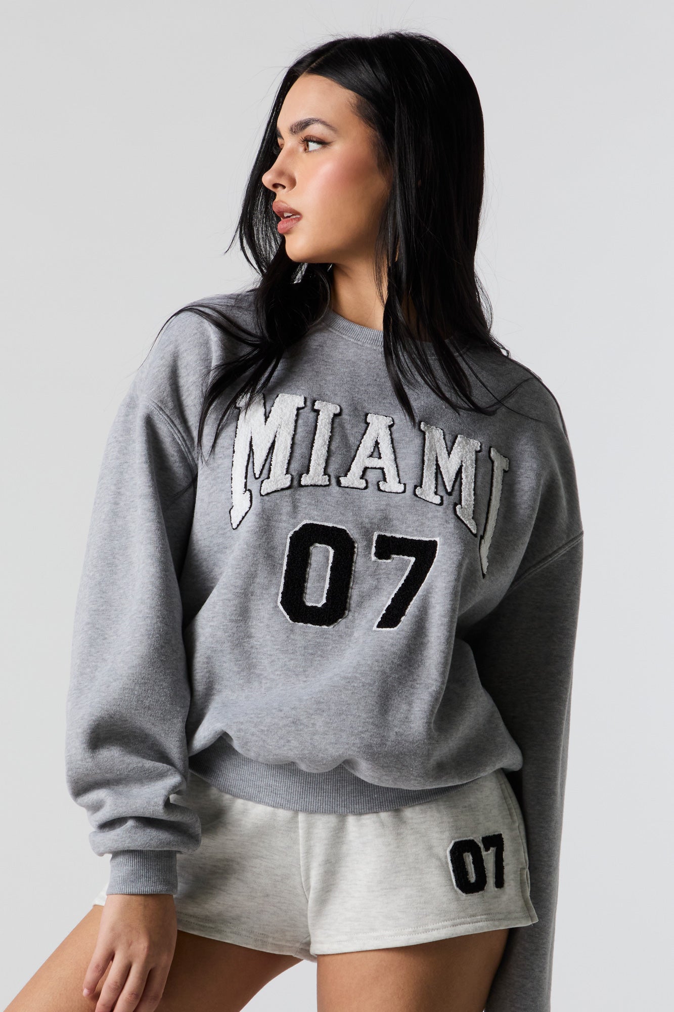 Miami Chenille Embroidered Fleece Sweatshirt