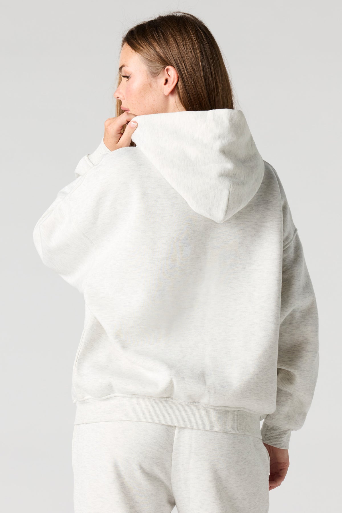 Alt View 2. 85 Graphic Boxy Fleece Hoodie - Light Grey