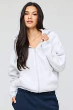 Luxe Fleece Bubble Hem Zip Hoodie